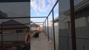 навес 15*4 профтрубы 80*80*2 50*50*2 #стройка #сварка #ремонт