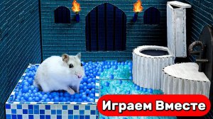 Побег Умного Хомяка через опасный лабиринт с акулой 🐹🦈 приключения в ванной 🐹🦈