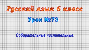 Русский язык 6 класс (Урок№73 - Собирательные числительные.)