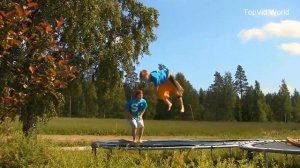 10 очень смешных приколов с батутом в замедленной съемке