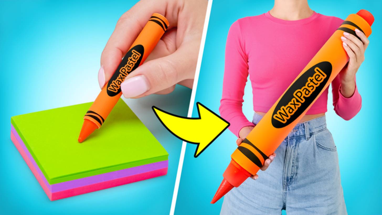 Мастерим ОГРОМНЫЕ канцелярские принадлежности!🖍️Большие мелки, фломастеры и многое другое! смотреть онлайн