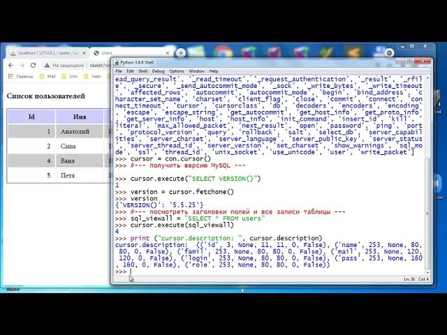py194 Обработка MySQL таблицы на Python смотреть онлайн