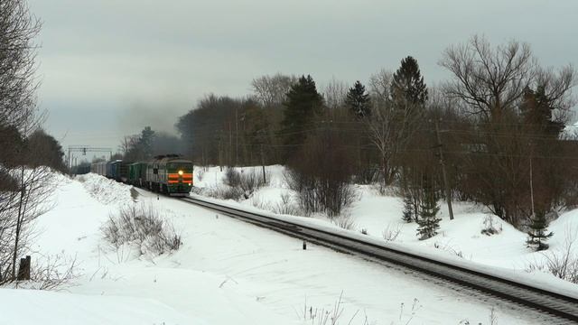 2ТЭ116-1545 с грузовым поездом смотреть онлайн