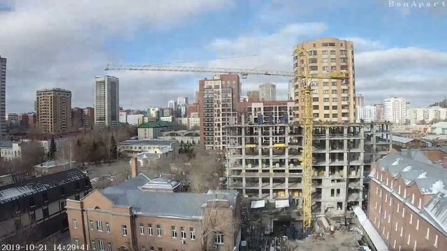 Таймлапс строительства БонАпарт Новосибирск 21/10/2019 смотреть онлайн