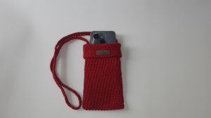 Сумка для телефона №2 вязаная крючком из шнура. МК 2025. Мастер - класс