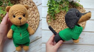 Вязовлог #10. Попробовала новую пряжу и мне понравилось! Медвежонок и такса из шерстяной пряжи.