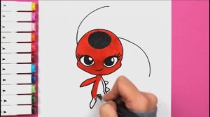 Как нарисовать ТИККИ из Леди Баг поэтапно Легкие рисунки для детей Яркие цвета ❤