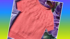 Детская кофточка спицами на круглой кокетке🧶 Часть 1