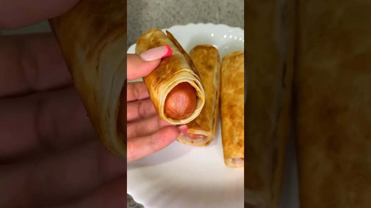 Вкусный перекус на скорую руку Сосиски в лаваше) #идеядлязавтрака #закусканаскоруюруку