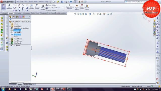 How To Make A Threaded Alenkey Bolt | External Metric Thread In SolidWorks | SolidWorks Tutorial смотреть онлайн