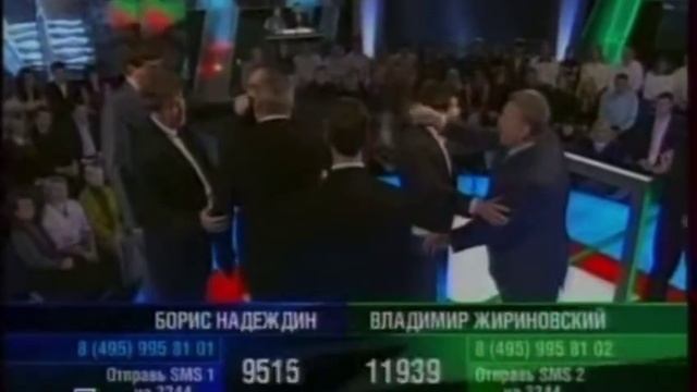 Попытка В. Жириновского выгнать Б. Надеждена из студии на шоу В. Соловьëва. смотреть онлайн