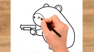 Как легко нарисовать милую капибару с пистолетом