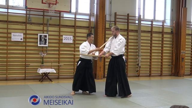 14 Aikido Ken Tai Ken Katadorimenuchi Ikkyo Ura, Shishiya Sensei Malmö 2015