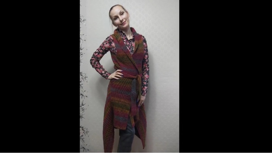 Экспресс МК жилет спицами// Как я вязала жилет спицами смотреть онлайн