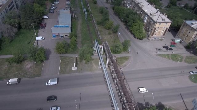 Майкудук с воздуха | 19 мкр | теплотрасса между 19 мкр и 11 кв-л и дорога смотреть онлайн
