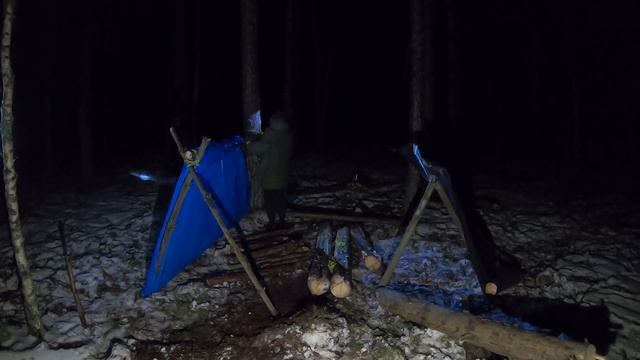 Зимний поход с ночевкой у нодьи. Часть 1. смотреть онлайн