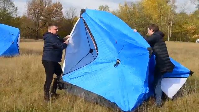 Быстрая сборка зимней палатки Куб смотреть онлайн
