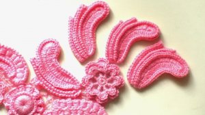 4 урок МК правостороннего листочка-пейсли с обвязками "рачьим шагом" и полустолбиками