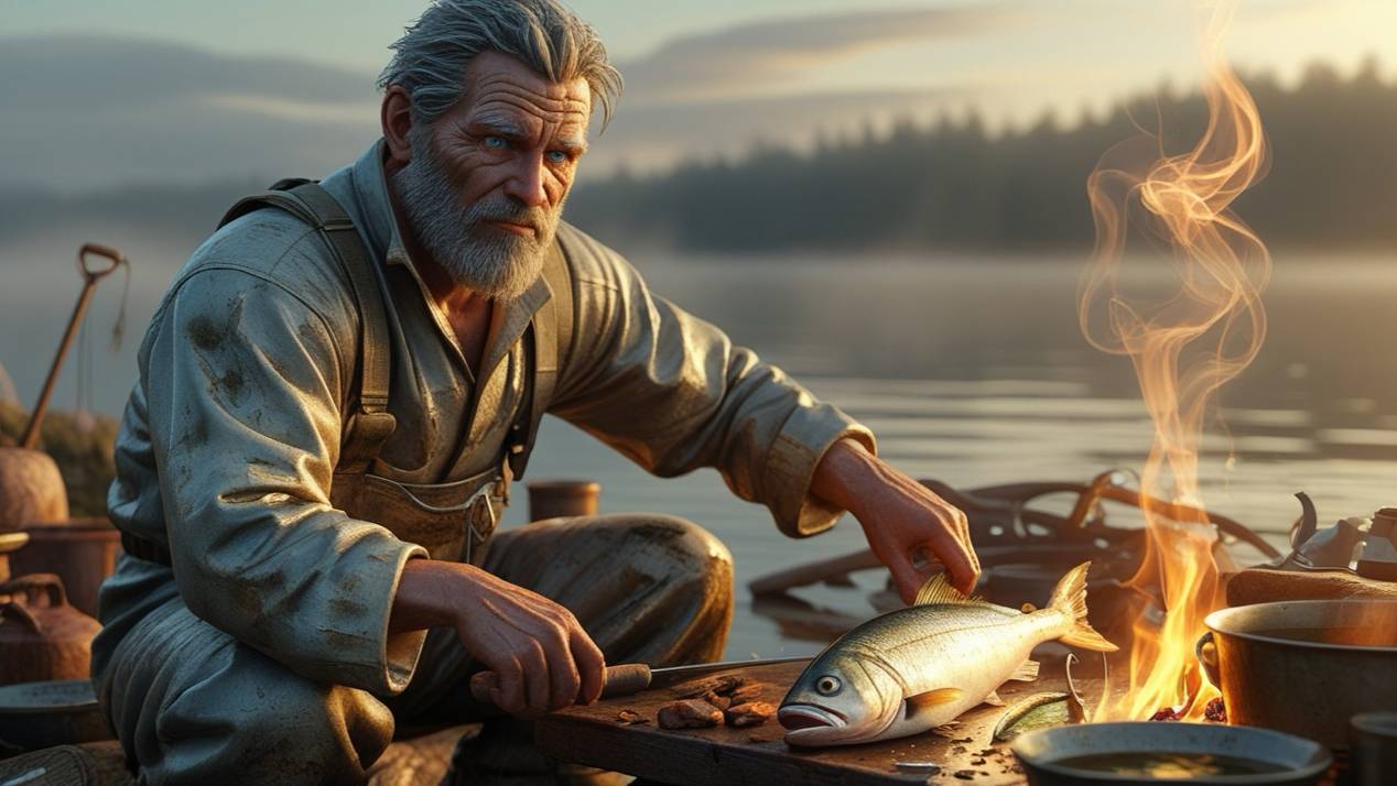 Уха из свежей рыбы! Поймал и приготовил! смотреть онлайн