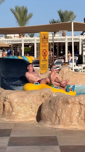Прокатился с папой. Горка Shrek в Albatros Aqua blu resort #египет2022 смотреть онлайн