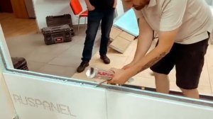 Установка перегородки из Кремлин Блока в офисе Руспанель. По шаговая инструкция по монтажу.