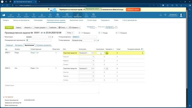 Виды производств