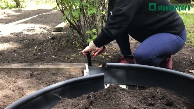 Установка садового пластикового бордюра Канта/Канта Pro. Приствольный круг. Разграничение грядок