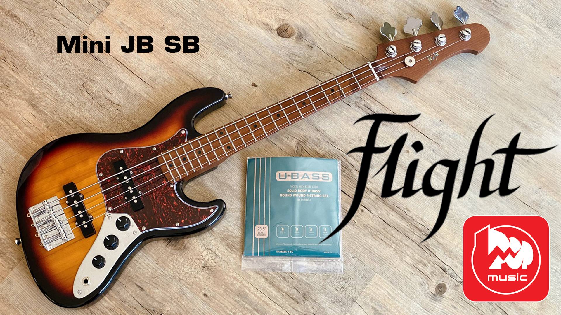 Мини-бас укулеле FLIGHT Mini JB SB || Jazz Bass для путешествий