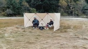 Палатка туристическая и походная, стена укрытие от ветра, ветрозащитный, сохраняет тепло, 360х120 с