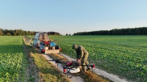 Опрыскивание озимых агродроном. Дрон.бел.