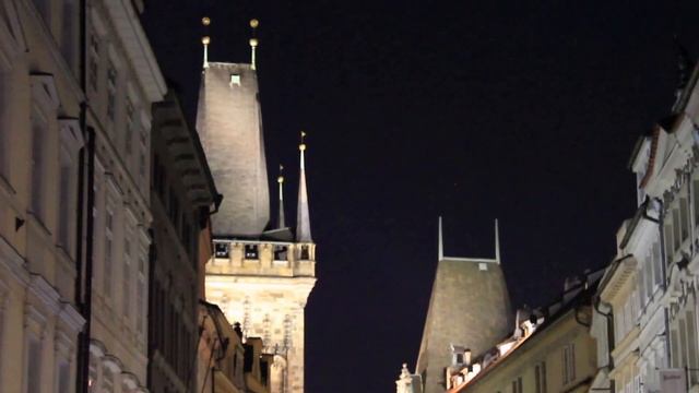Prague. Karlův most. Прага. Вечер. Карлов мост. Фейерверк. смотреть онлайн