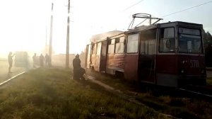 Мариупольский трамвай горит возле Порт Сити !!!
