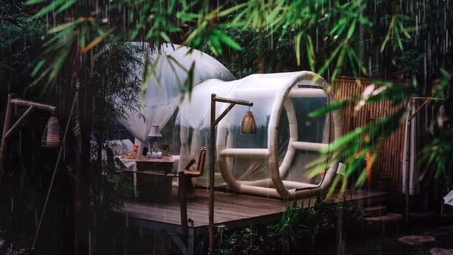 Rainforest Ambience Jungle Rain and Thunder Sounds | Baloon Tent | Rain on Tent | Дождь в Джунглях смотреть онлайн
