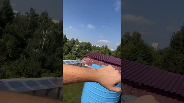 доброе утро на плоской крыше с купелью , загараем