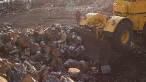 Буртуем дрова на К-700