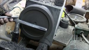 Изготовление фляги из мореного дуба на токарном станке
