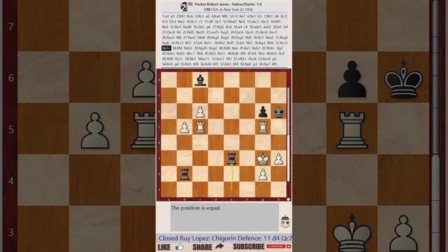 Robert James Fischer vs Charles Kalme, U.S. Championship, New York 1958-59 смотреть онлайн