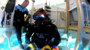 Работа водолазов в больших аквариумах. Глубокое погружение.