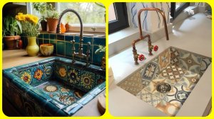 Раковины из плитки и мозаики