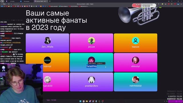 Фиспект смотрит свои итоги года на твиче за 2023 / Fispeckt смотреть онлайн