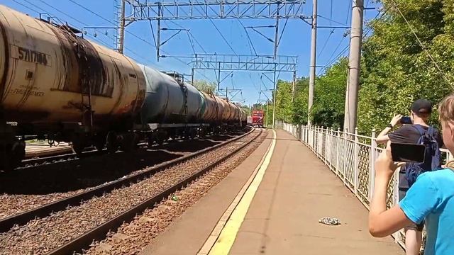 3-ИЙ 3ЭС5К! ВИШНЯ! ЯКУТСКИЙ ВАГОН-РЕСТОРАН! 3ЭС5К-003 с грузовым и ТЭП70БС-042 с пассажирским смотреть онлайн