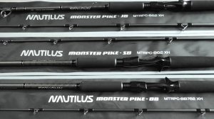 Обзор спиннинга НАУТИЛУС серия "МОНСТР ПАЙК"  в размерах - 2,02 / 2,32 / 2,62m