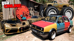 Угнал кучу золотых чит тачек и огромный монстр трак у мажора за 180 сек! Битва воров в ГТА 5 Онлайн