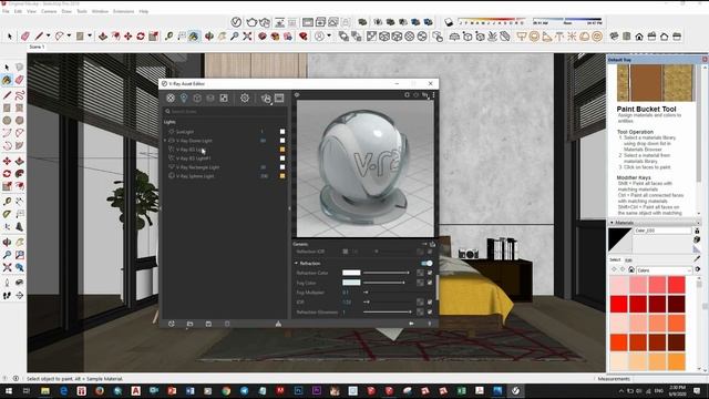 Sketchup Vray Next Interior Rendering, How to add Material and Light day scence #4 смотреть онлайн
