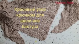 Шикарный! узор крючком для бактуса или шали,вяжем вместе