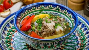 Вкуснейшая шурпа в казане на костре.