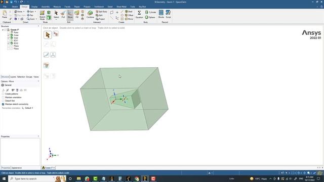 How to move local part in spaceclaim without affecting overall domain and geometry смотреть онлайн