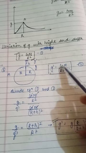 Variation of g with height in one min #jee #neet #physics #shorts смотреть онлайн