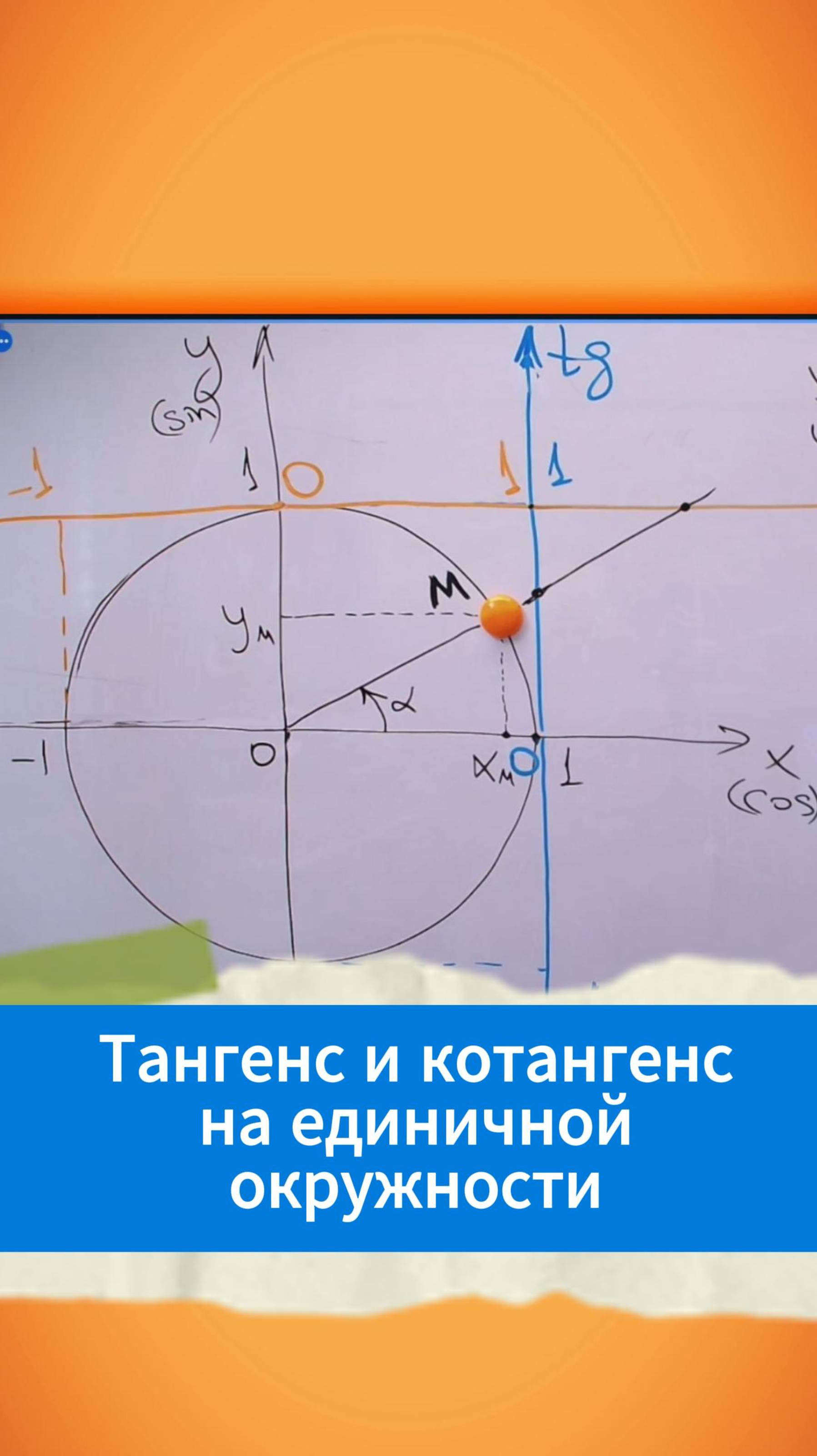 Тангенс и котангенс на единичной окружности смотреть онлайн