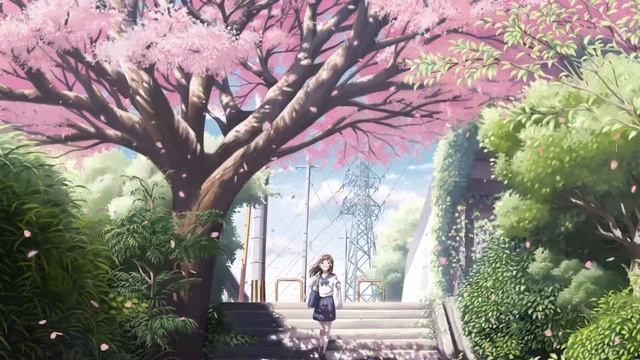 Anime Girl Relaxing Sakura Trees Live Wallpaper Free смотреть онлайн